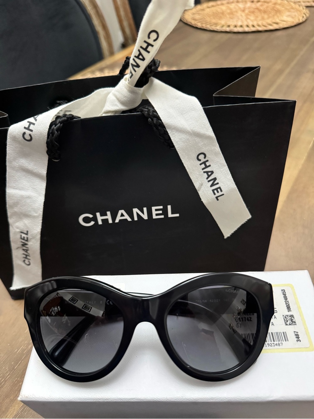 Chanel Black cat eye sunglasses